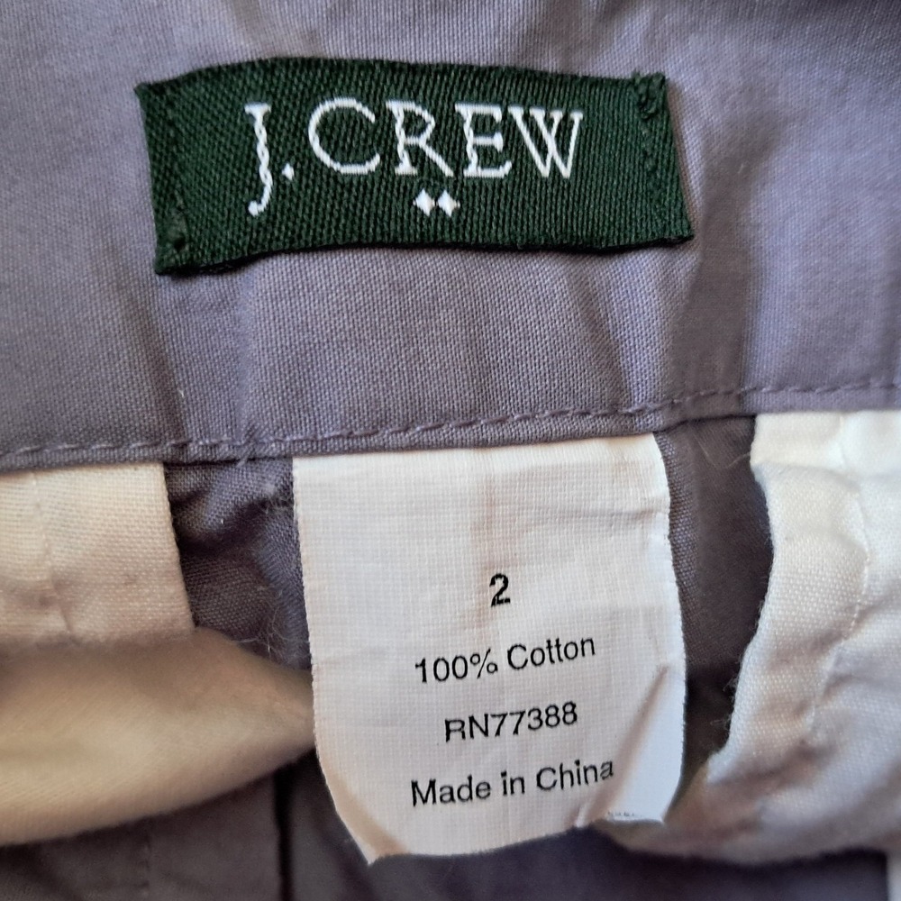 J. Crew Women's Shorts Gray Size 2 Cuffed Casual Chino Shorts - Picture 3 of 4